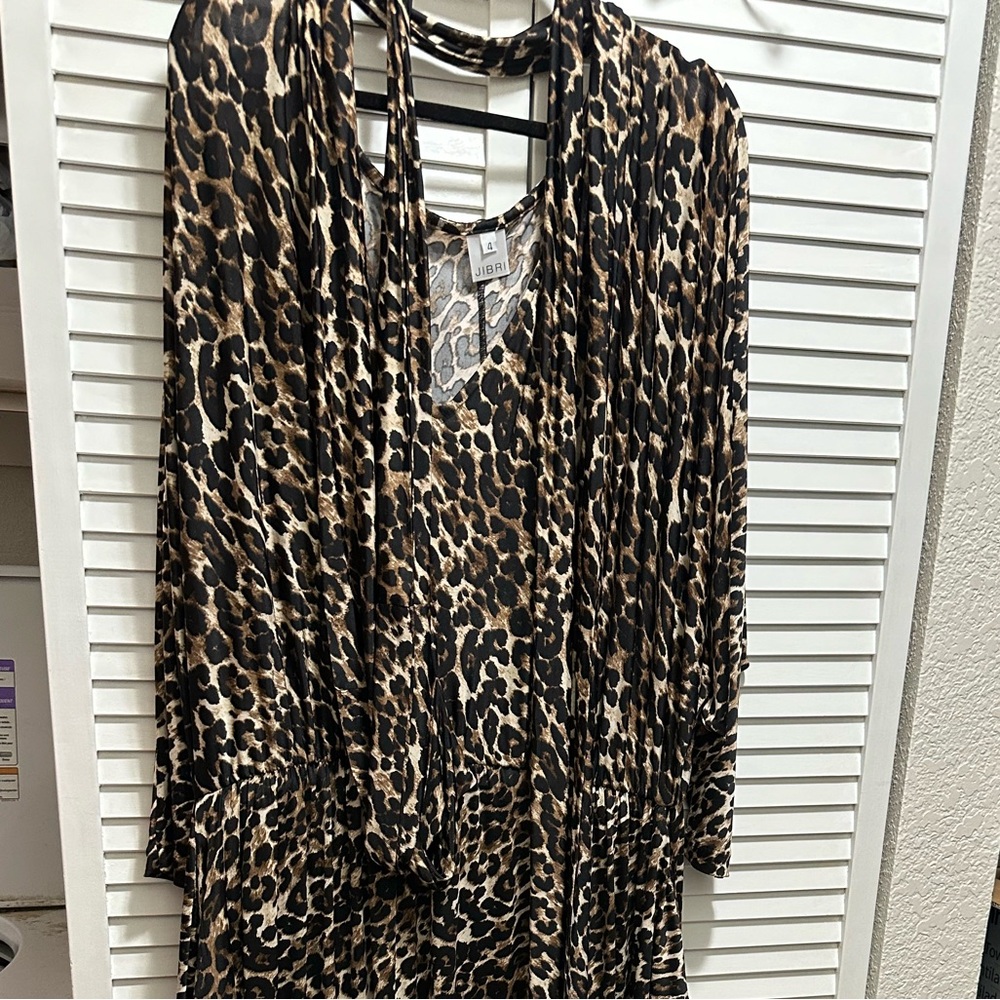 Jibri leopard print slouch dress w/pockets in excellent condition
